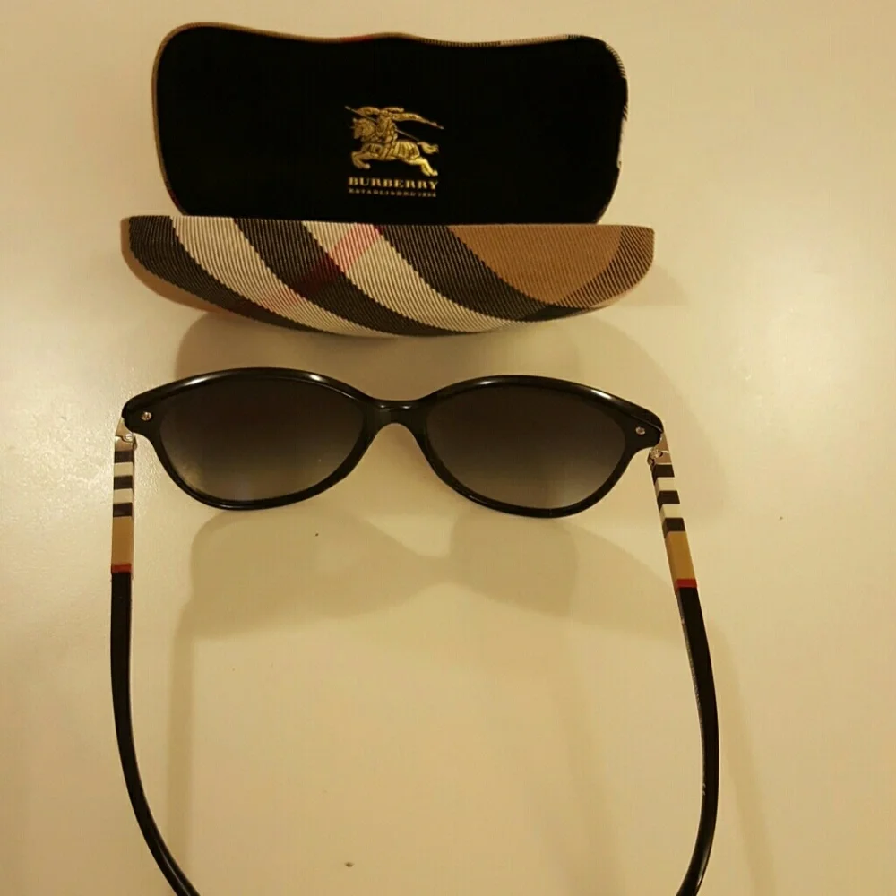 Burberry Black Sunglasses with Signature Check Arms